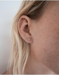 Luna Rae - Solid Gold - Medium Half Sphere Studs