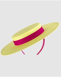 Max Alexander - Yellow and Fuchsia Boater Hat