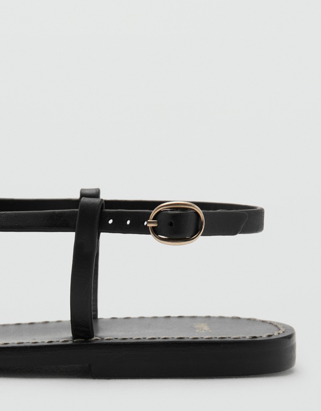 M.N.G - Leather Sandals with Wide Strap