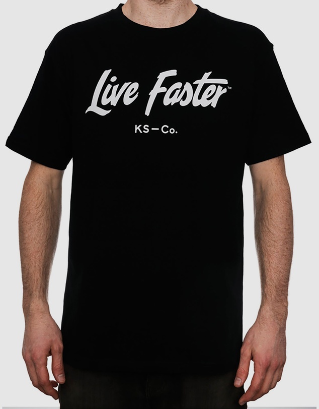 Killer Speed Co. - Killer Speed Co. Men Live Faster Tshirt Relaxed Fit Crew Neck Black