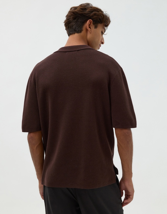 AERE - Deep Cut Knit Polo