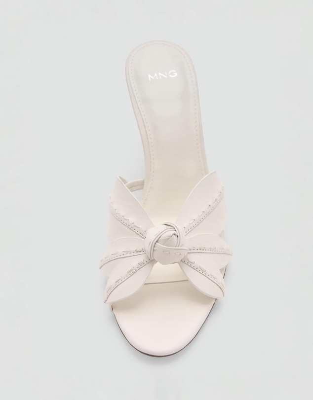 M.N.G - Leather Sandals with Flower Heels
