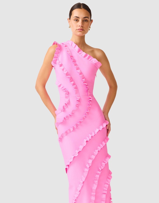 Elliatt - Orelia Asymmetrical Ruffle Gown