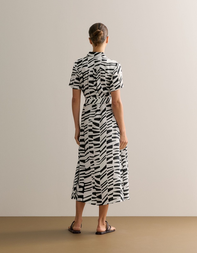 Trenery - Modal Bold Geo Shirt Dress in Black Multi
