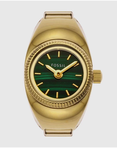 Fossil - Gold Tone Analogue Ring Watch