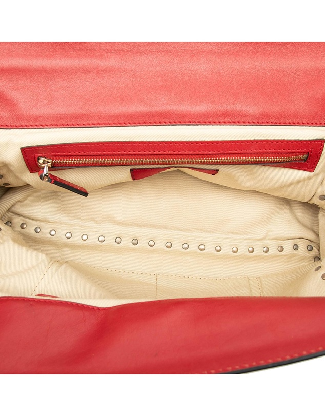 Pre-Loved by Azura Reborn - Pre-Loved Medium Leather Rockstud Trapeze Flap Satchel