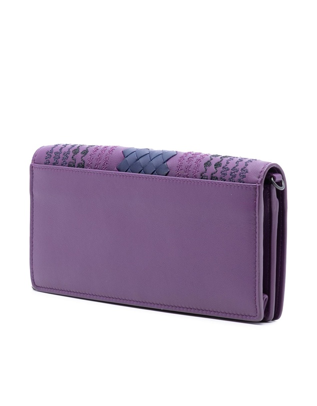 Pre-Loved by Azura Reborn - Pre-Loved Nappa Intrecciato Embroidered Continental Wallet on Chain