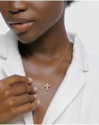 Elli Jewelry - Necklace Cross Pearl Communion 925 Sterling Silver Gold-Plated