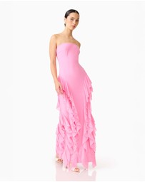 Elliatt - Amelina Strapless Ruffle Gown In Pink
