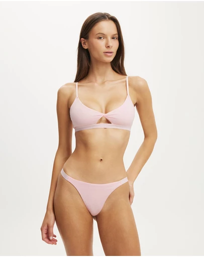 Cotton On Body - Branded Cotton Knot Front Bralette