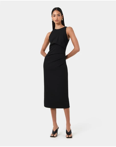 Forcast - Leah Side Ruched Midi Dress