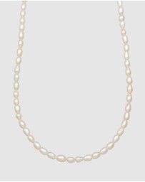 Kuzzoi - ICONIC EXCLUSIVE - Necklace Men Vintage Trend Oval with Freshwater Pearls in 925 Sterling Silver