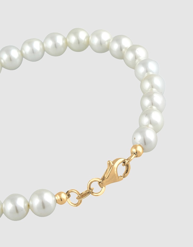 Elli Jewelry - Shell Pearl Bracelet in Gold-Plated 925 Silver