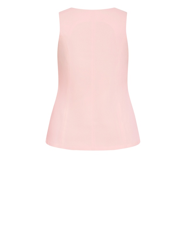 City Chic - Plus size Abbie Vest - soft pink
