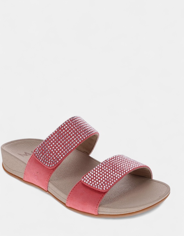 Mia Vita - Avoca Slide - Coral Rhinestone