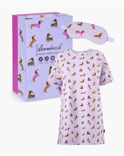 Bamboozld - Women's Bamboo Jersey Dash Dreaming Nightie & Mask Gift Set