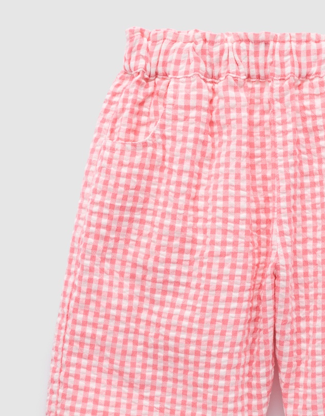 Purebaby - Gingham Baggy Pants- Kids-Babies