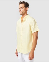 Vacay Swimwear - S/S Yellow Linen Shirt