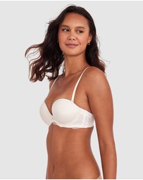 Bras N Things - Body Bliss Lace Strapless Push Up Bra - Ivory