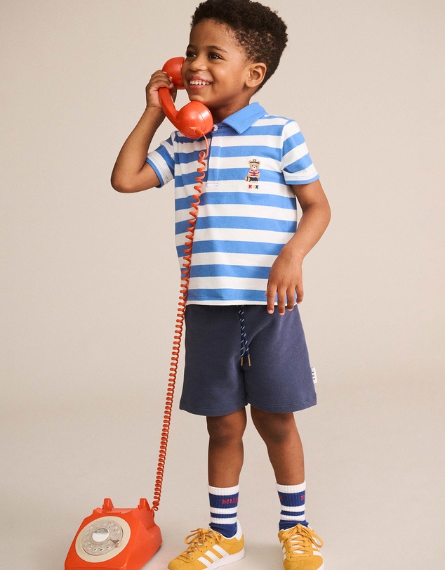 Huxbaby - Nautical Stripe Standing Hux Polo - Babies-Kids