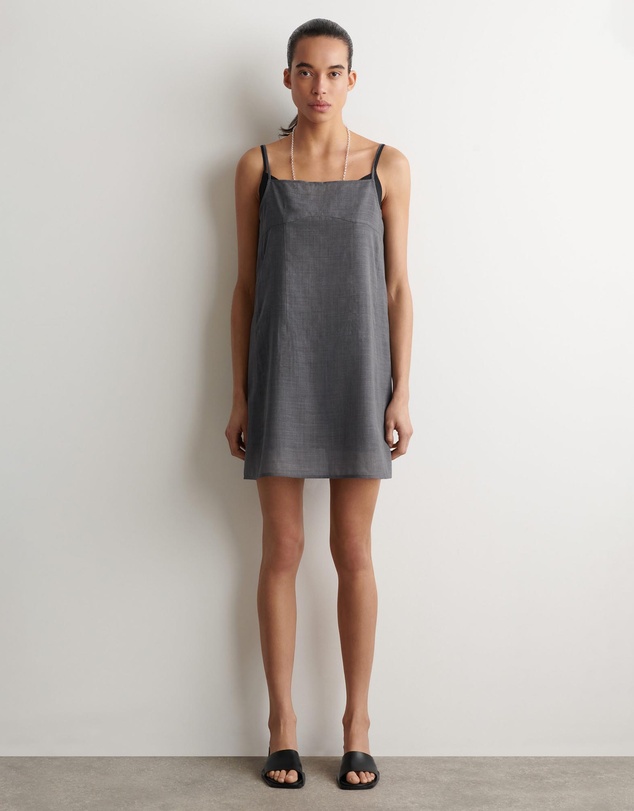 COS - Semi Sheer Layered Wool Mini Dress