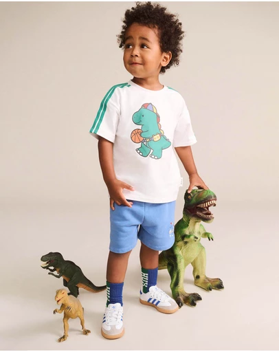 Huxbaby - Baller Dino Sporty Stripe Tee - Babies-Kids