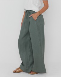 ALEXANDRA - Teri Pants Dusty Green