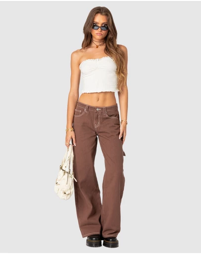 EDIKTED - Ruffled Hem Tube Top