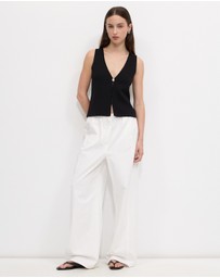 Calli - Matt Cotton Twill Pants