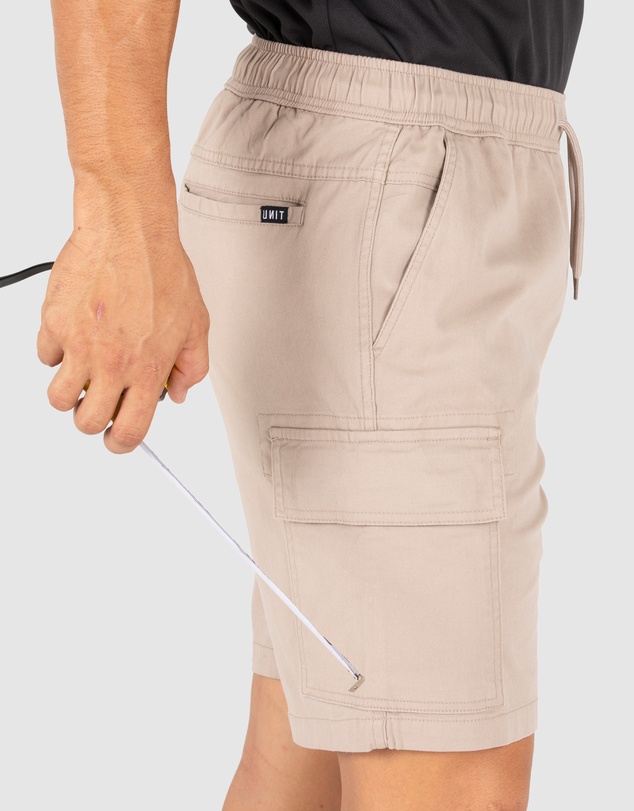 UNIT - UNIT Pivot Mens Elastic Waist Cargo Shorts