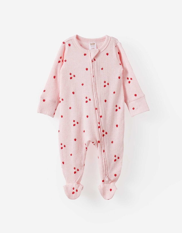 Cotton On Kids - Littlie Organic Long Sleeve Zip Romper