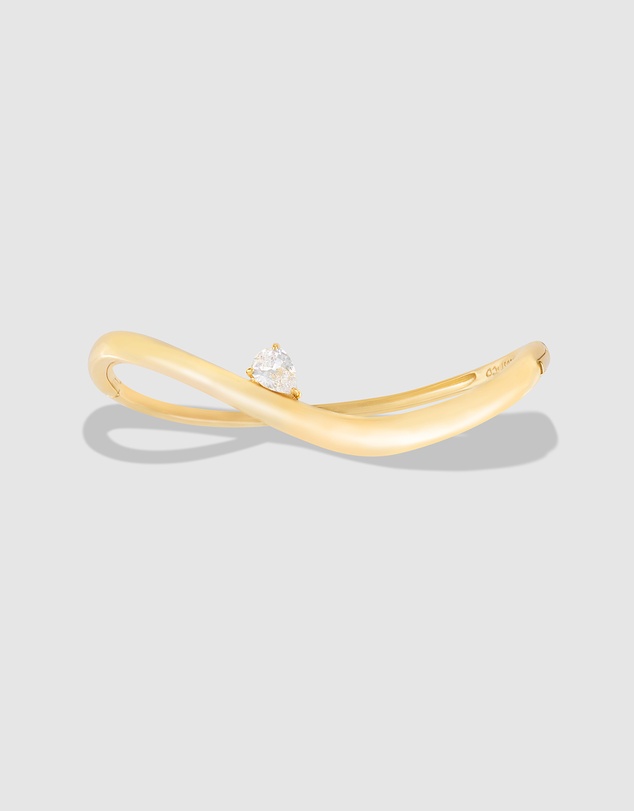 Wanderlust + Co - Flow Diamante 14K Gold Vermeil Bangle
