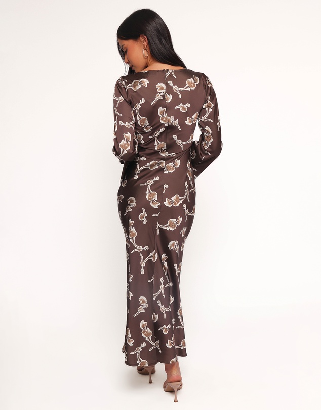 Petal & Pup - Maia Long Sleeve Maxi Dress - Chocolate Orchid
