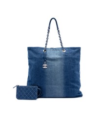 Pre-Loved by Azura Reborn - Pre-Loved Printed Denim Shopping Tote