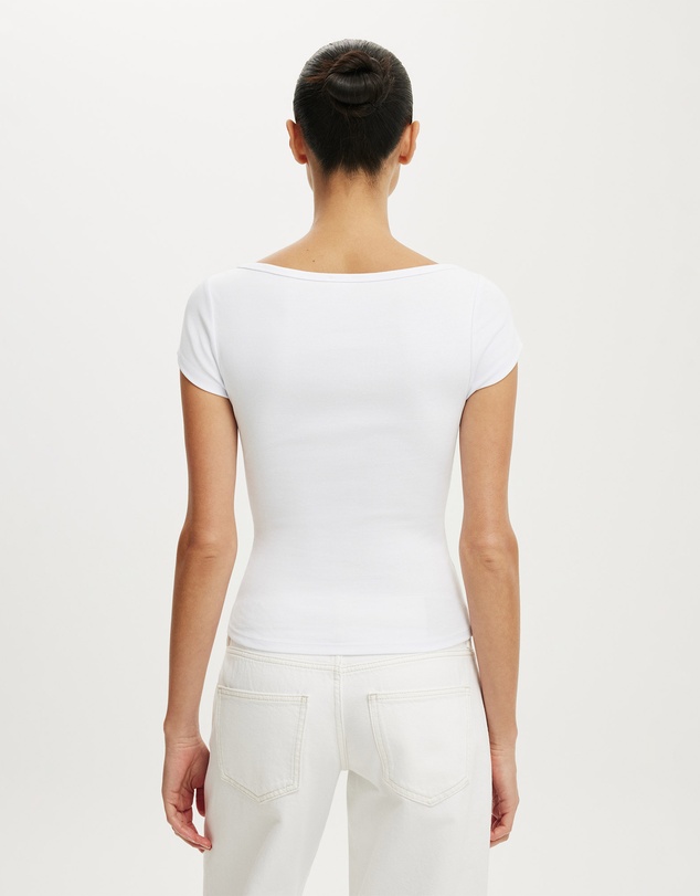Cotton On - Boatneck Cap Sleeve Tee