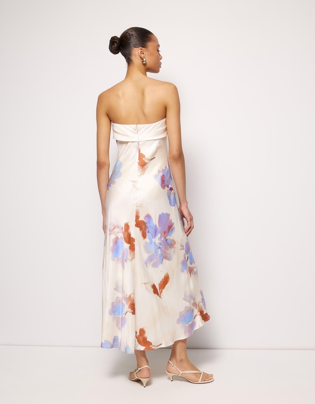 AERE - Nila Satin Bias Cut Strapless Dress