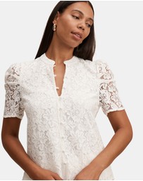 Forever New - Lina Short Sleeves Lace Blouse