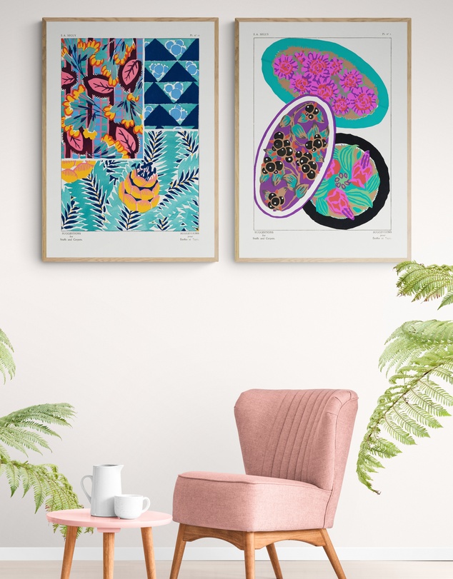 Inka Arthouse - Set of 2 Floral Patterns by E.A. Séguy Art Prints