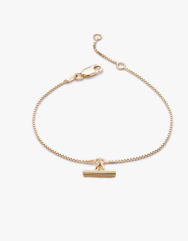 Rachel Jackson - Mini T-Bar Gold Bracelet
