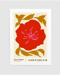 Olive et Oriel - Flower Market Amsterdam by Nktn Art Print