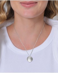 Elli Jewelry - Necklace with Pendant Circle Brushed 925 Sterling Silver
