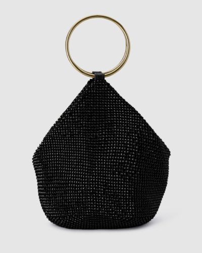 Ellie Crystal Mesh Ring Handle Bag
