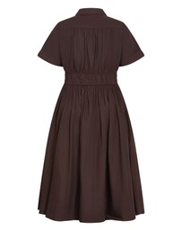 City Chic - Plus size Lana Midi Shirt Dress - chocolate