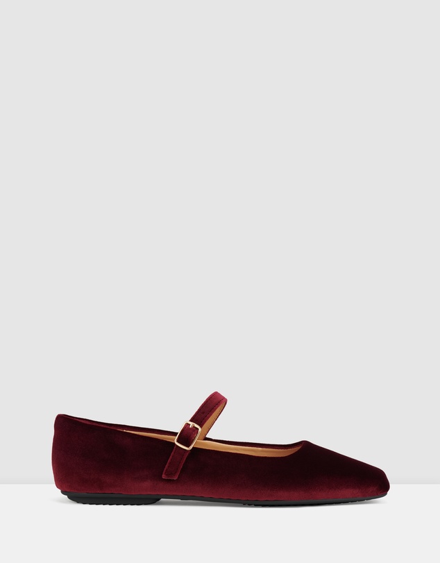 Rollie - Mary Jane Velvet Flat