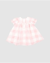 Bebe by Minihaha - Lara Cutwork Check Dress - Babies