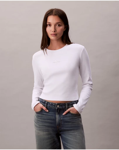 Calvin Klein Jeans - Monogram Logo Long Sleeve Baby Tee