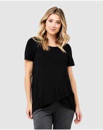 Ripe Maternity - Short Sleeve Raw Edge Nursing Top