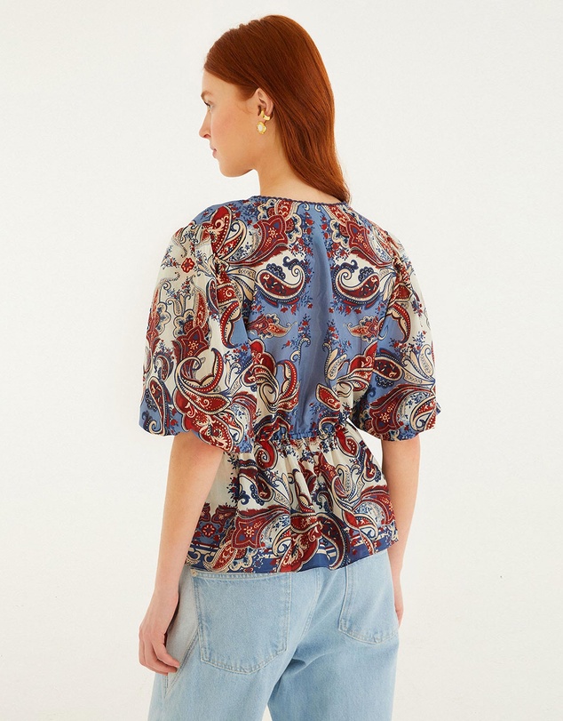 Farm Rio - Paisley Scarf Cream Blouse