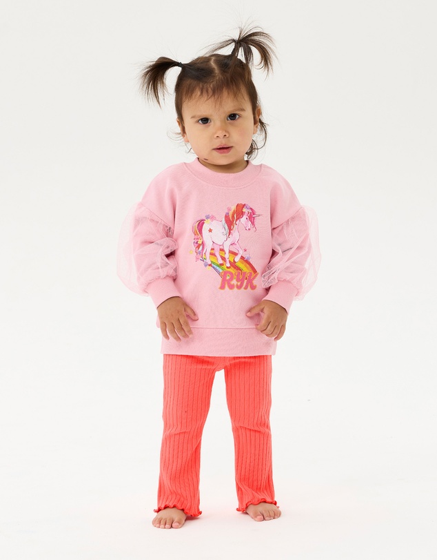 Rock Your Baby - Disco Flare Baby Legging in Raspberry