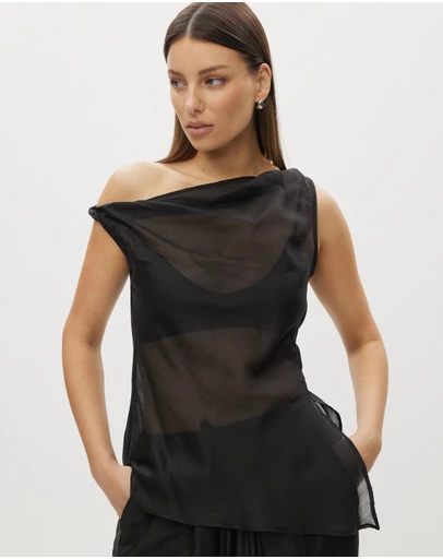 Lover - Layla Asymmetric Sheer Top